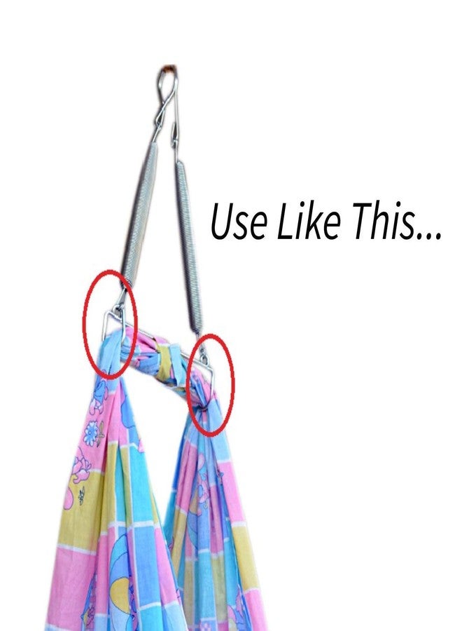 BOFFLE Spring for Baby Cradle Spring for Swing, Infant Jhula Swing Stainless Steel Spring Set Triangle, Spring for Hanging cralde, thottil kambi Hook, jhoola, palna, jula, Swings - Image 4